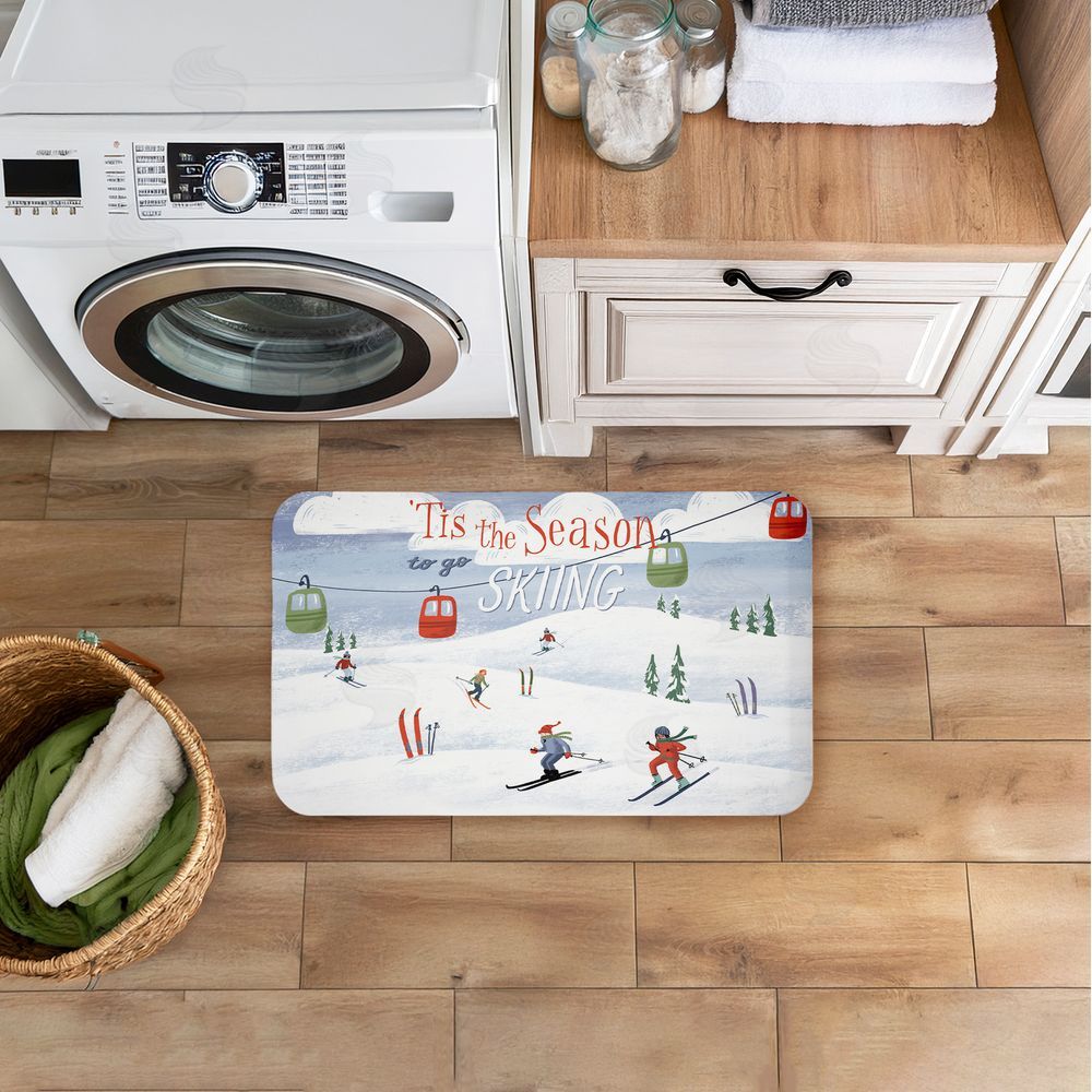Caverly Smith Tis The Season Ski Slopes Kitchen Floor Mat