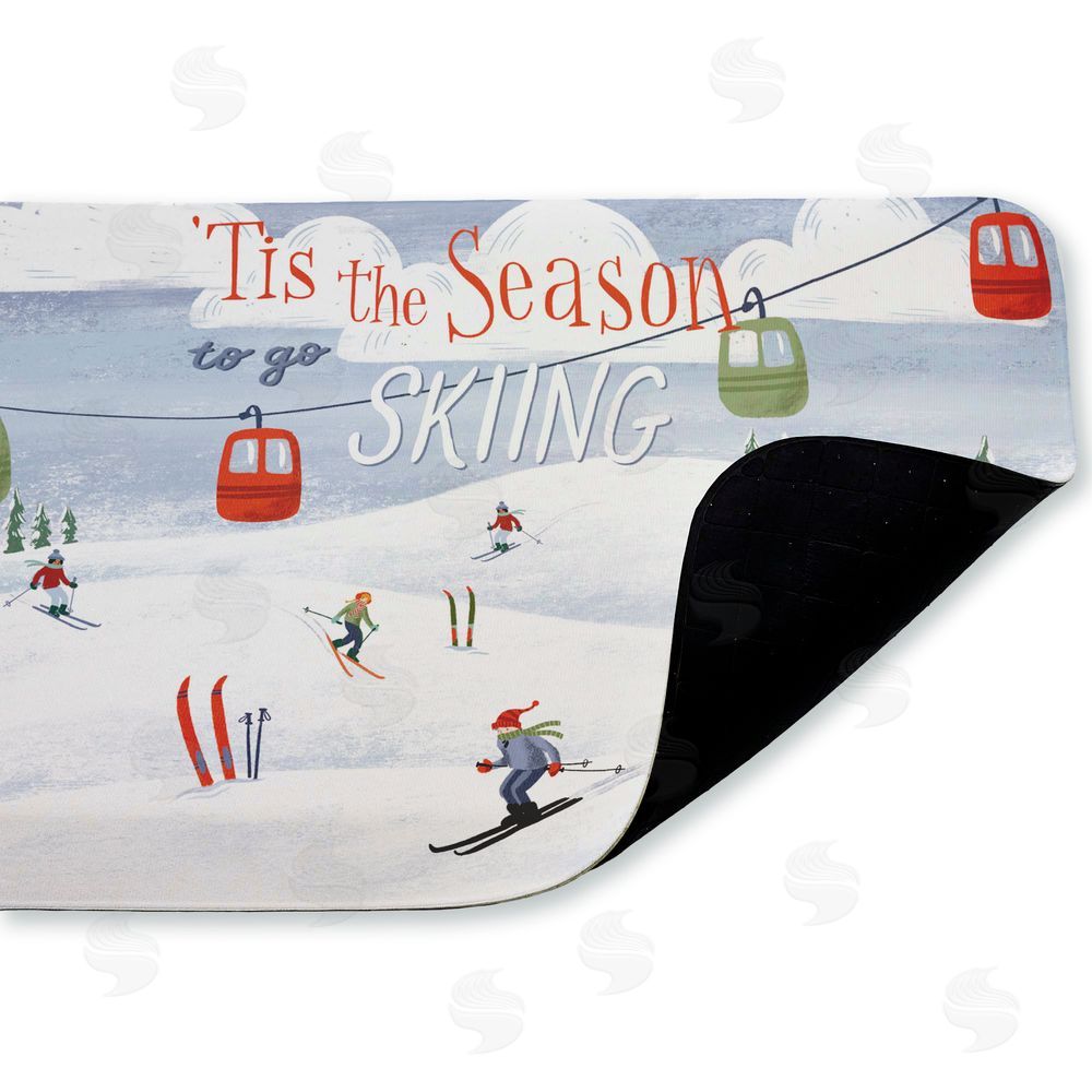 Caverly Smith Tis The Season Ski Slopes Kitchen Floor Mat