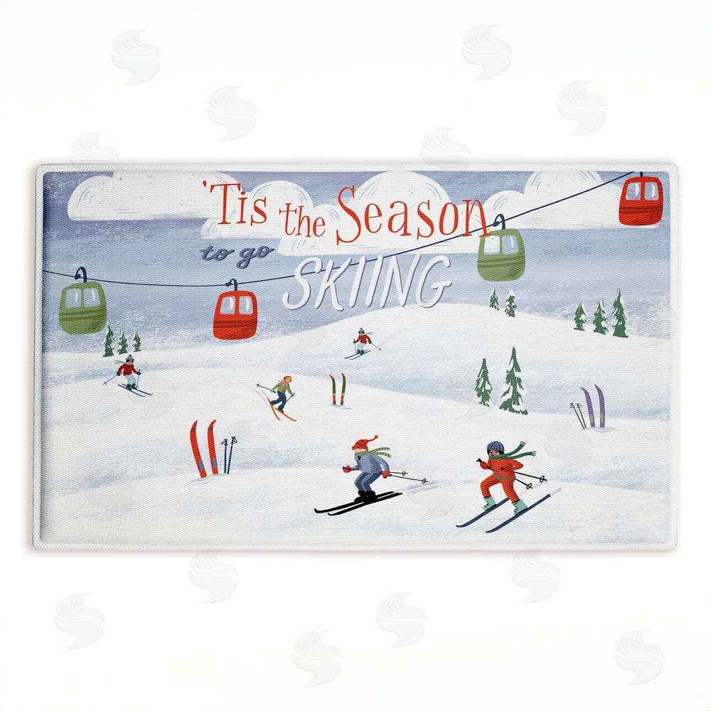 Caverly Smith Tis The Season Ski Slopes Plush Bathroom Floor Mat