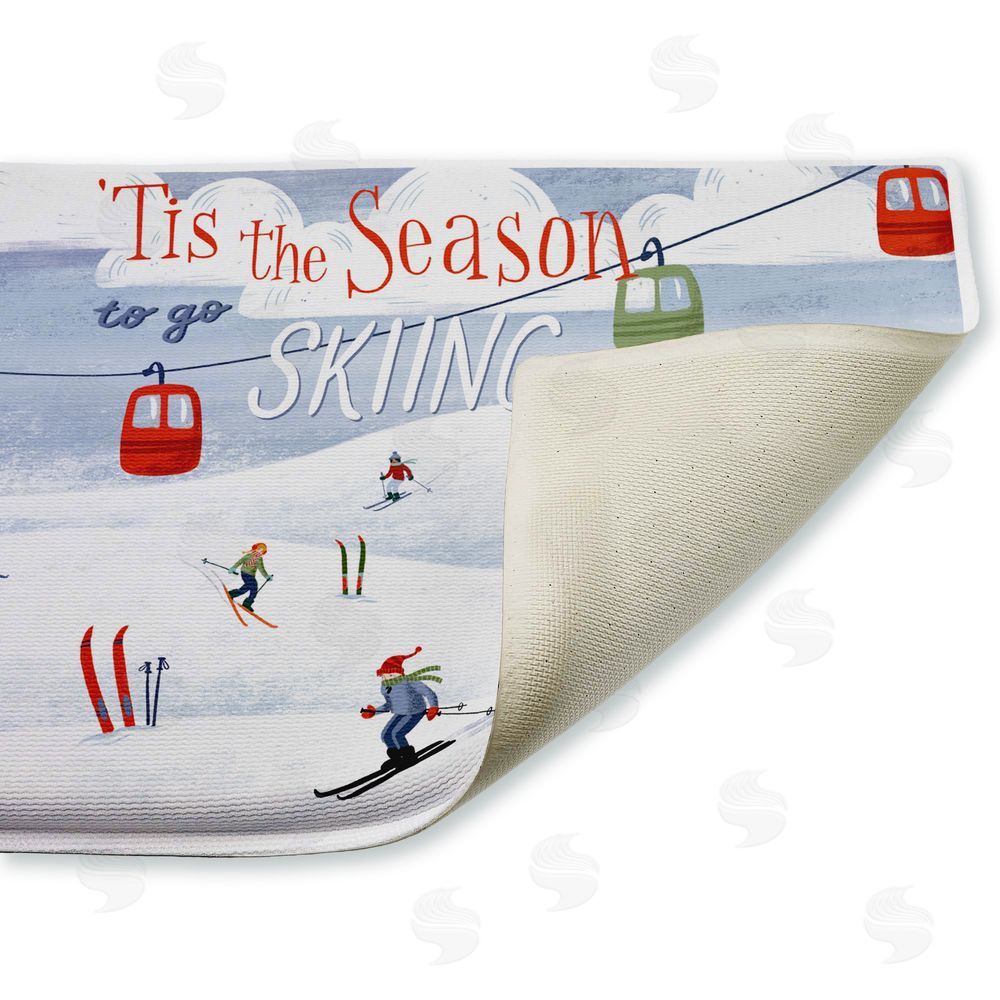 Caverly Smith Tis The Season Ski Slopes Plush Bathroom Floor Mat