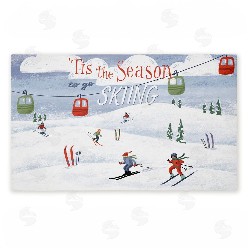 Caverly Smith Tis The Season Ski Slopes Unwoven Outdoor Door Mat