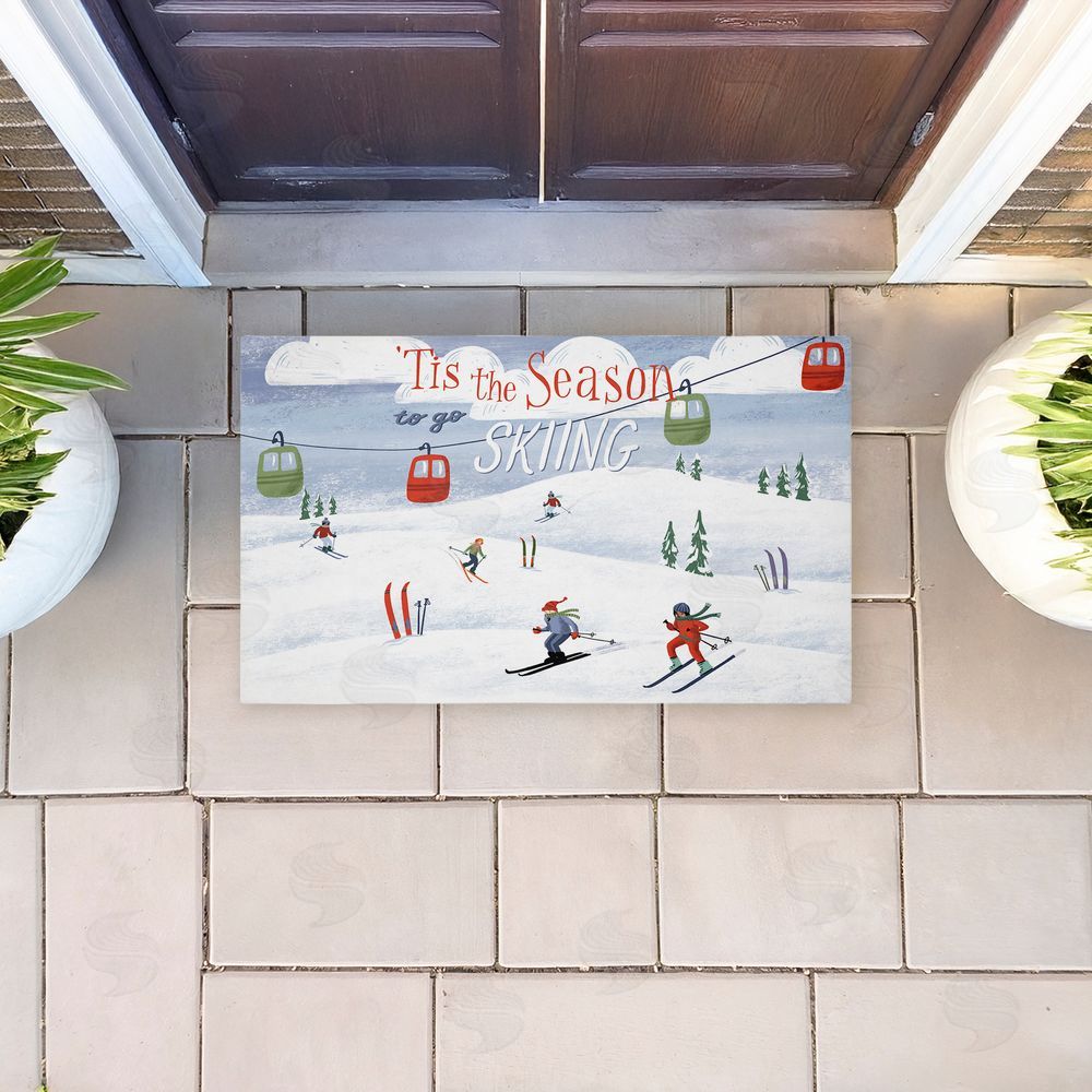 Caverly Smith Tis The Season Ski Slopes Unwoven Outdoor Door Mat