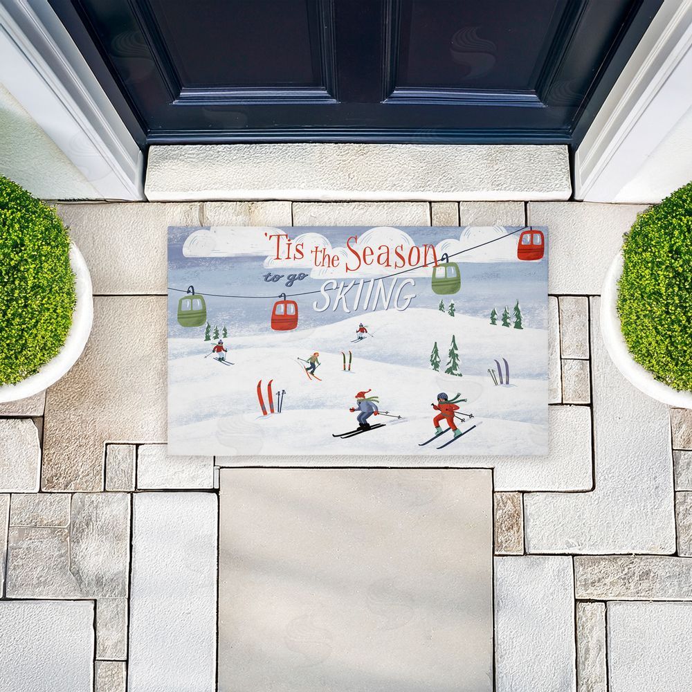 Caverly Smith Tis The Season Ski Slopes Unwoven Outdoor Door Mat