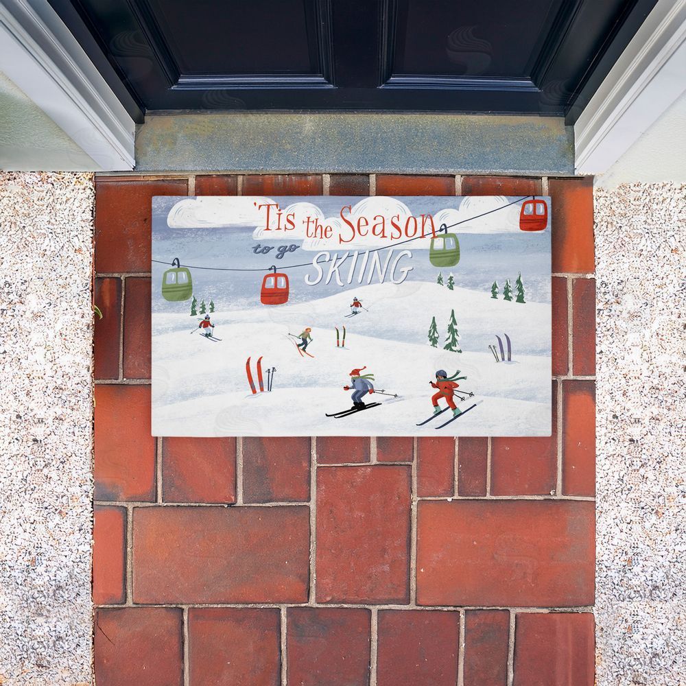 Caverly Smith Tis The Season Ski Slopes Unwoven Outdoor Door Mat