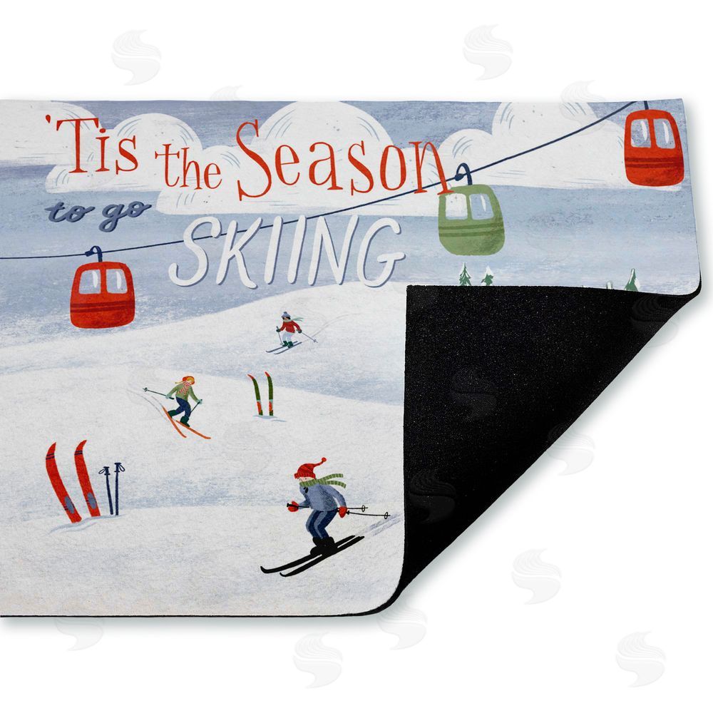 Caverly Smith Tis The Season Ski Slopes Unwoven Outdoor Door Mat