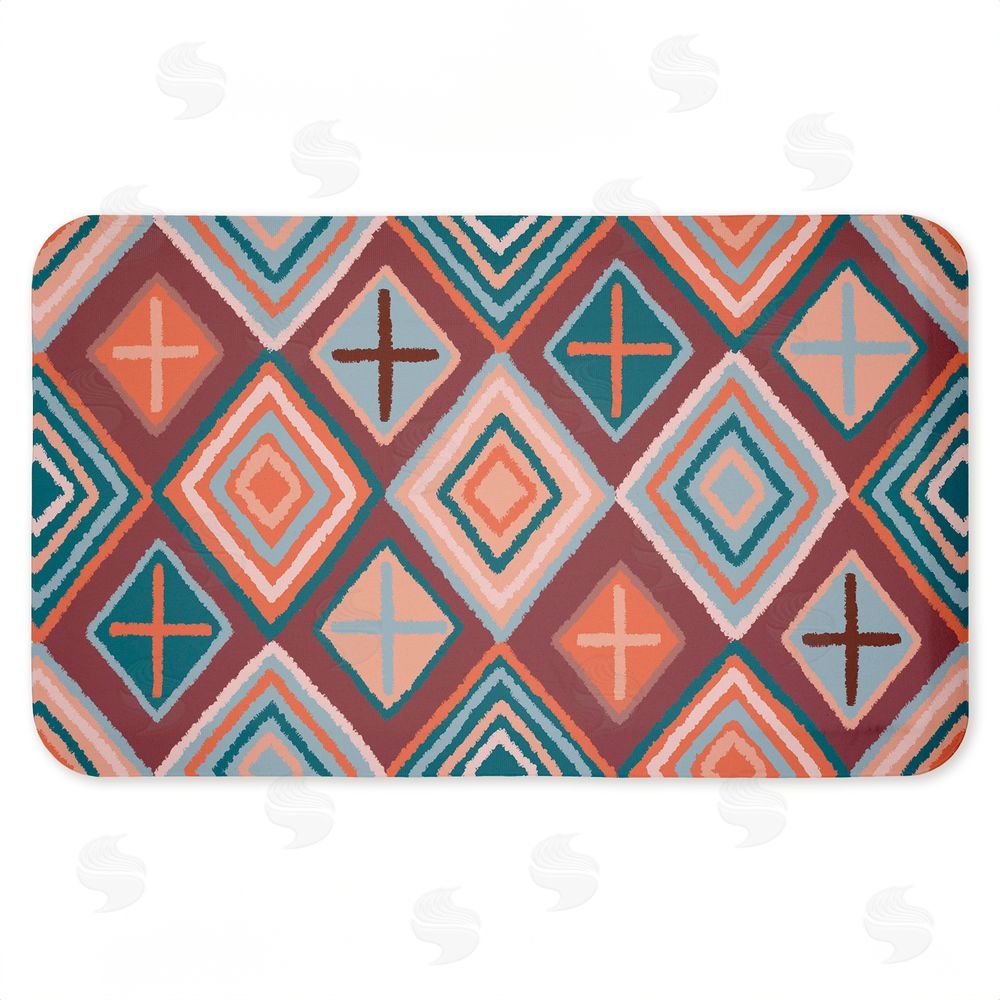 Darlene Seale Bold Geometric Patterns Kitchen Floor Mat