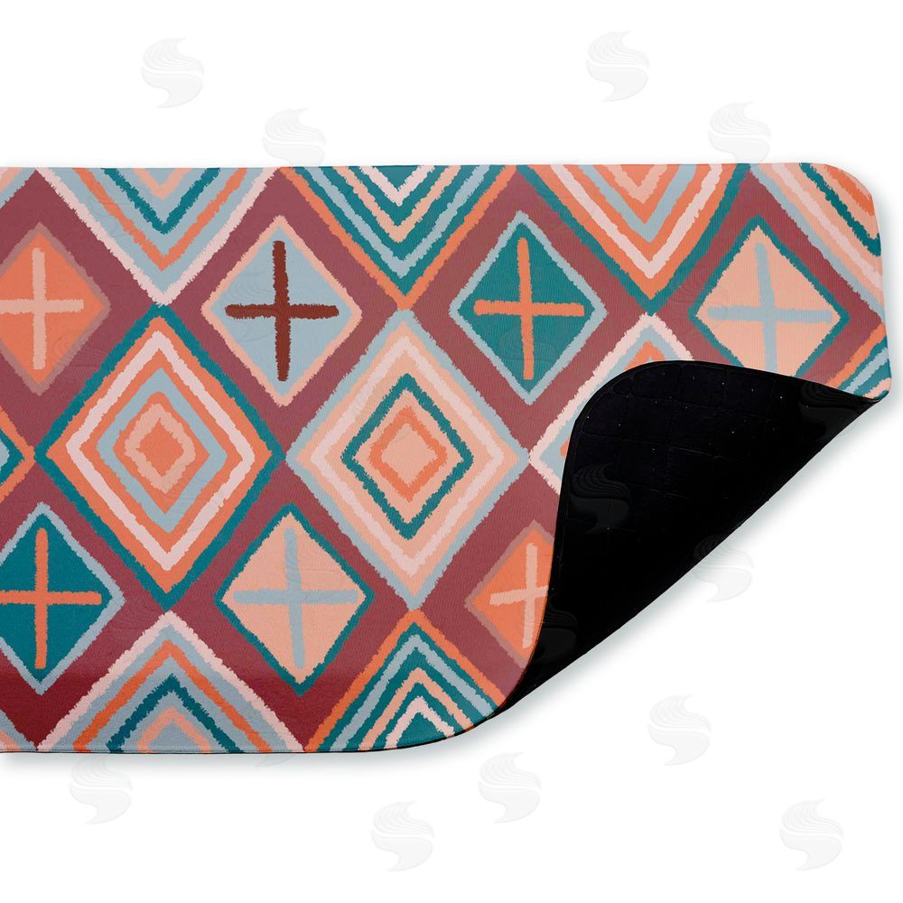 Darlene Seale Bold Geometric Patterns Kitchen Floor Mat