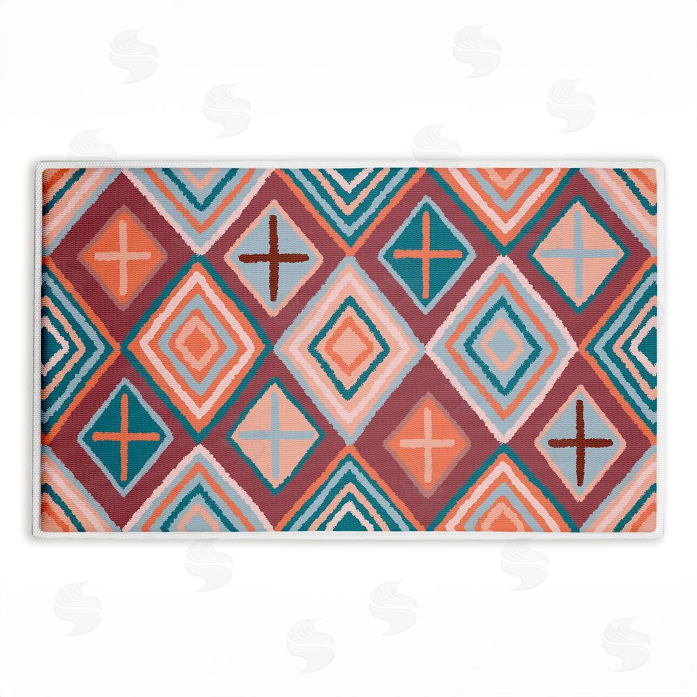 Darlene Seale Bold Geometric Patterns Plush Bathroom Floor Mat