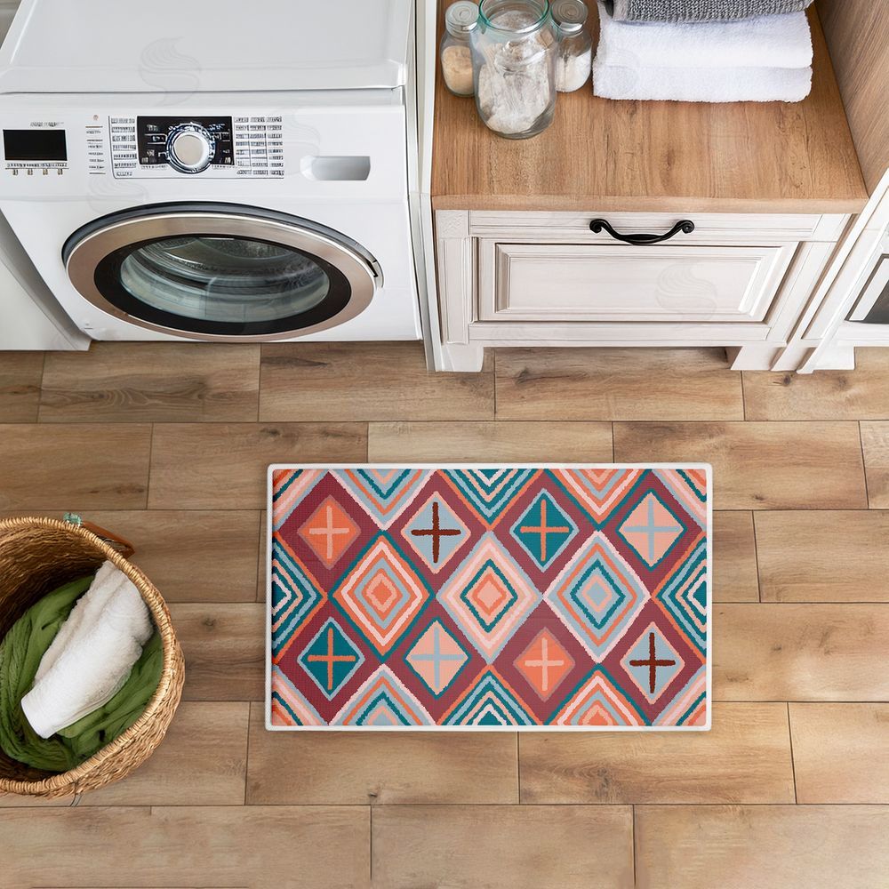 Darlene Seale Bold Geometric Patterns Plush Bathroom Floor Mat