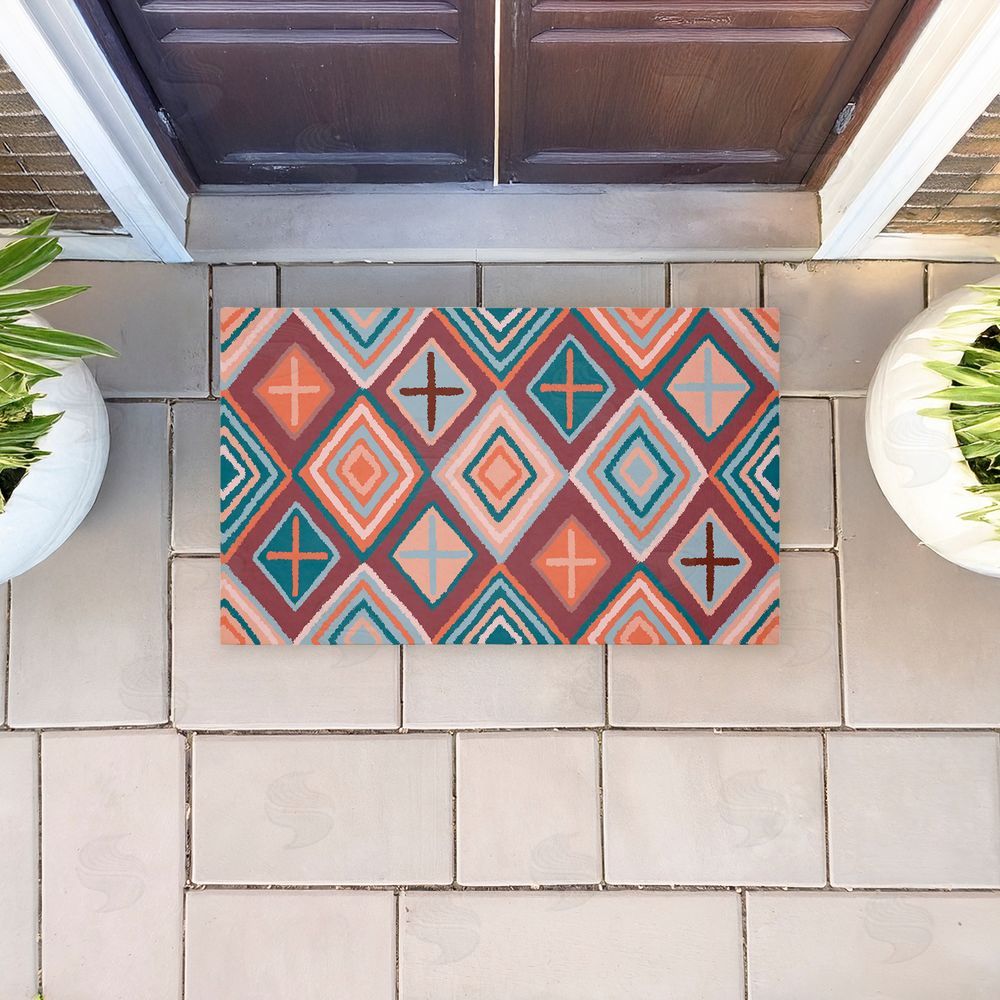 Darlene Seale Bold Geometric Patterns Unwoven Outdoor Door Mat