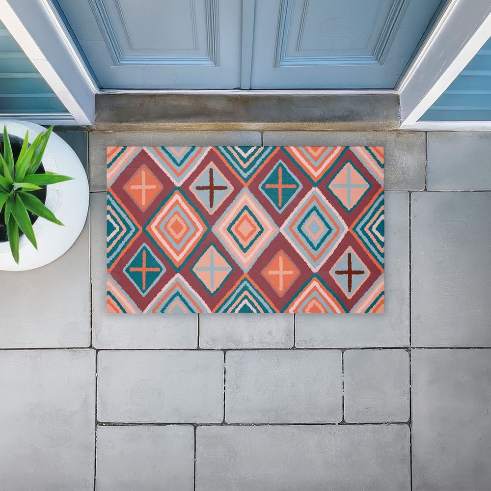 Darlene Seale Bold Geometric Patterns Unwoven Outdoor Door Mat