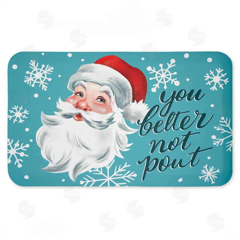 Caverly Smith Better Not Pout Antique Santa Kitchen Floor Mat