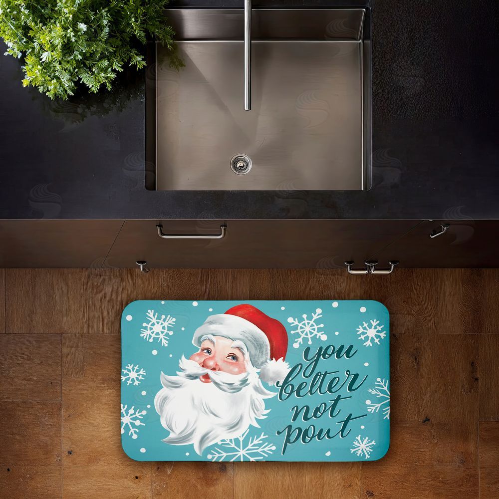 Caverly Smith Better Not Pout Antique Santa Kitchen Floor Mat