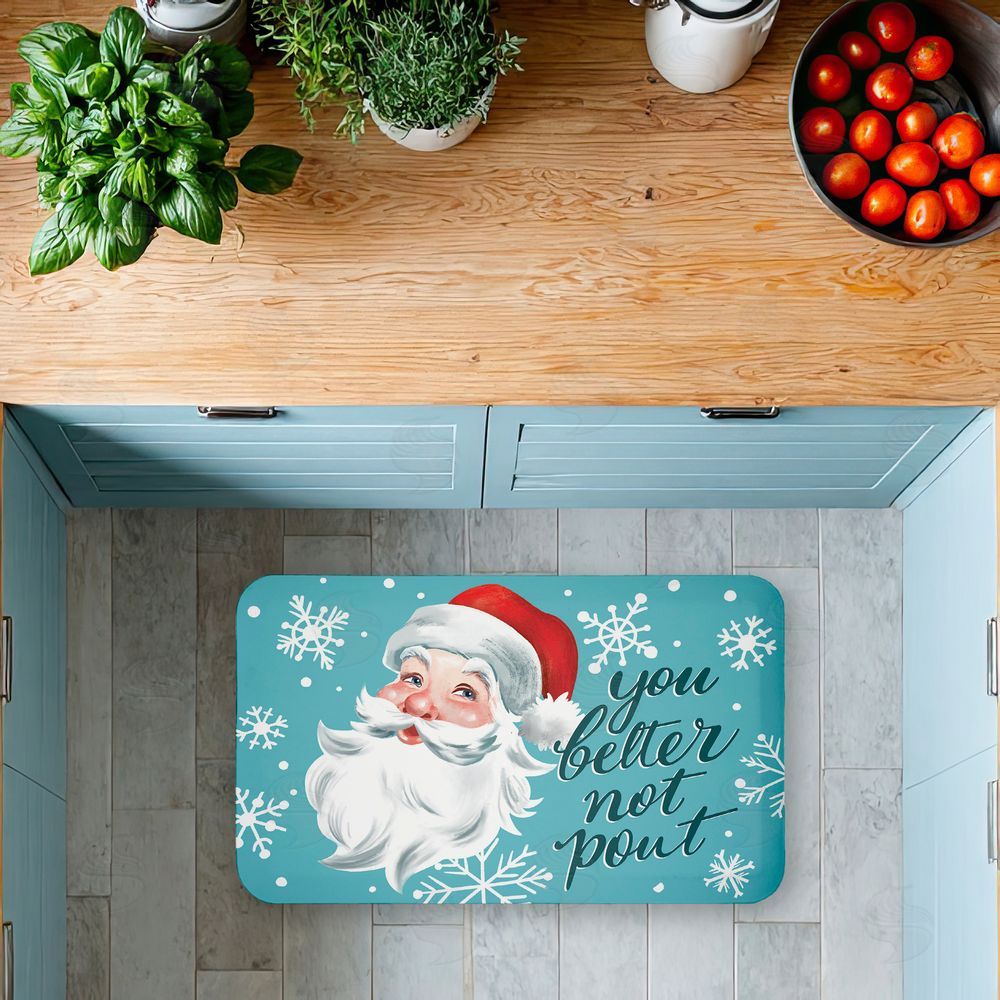 Caverly Smith Better Not Pout Antique Santa Kitchen Floor Mat