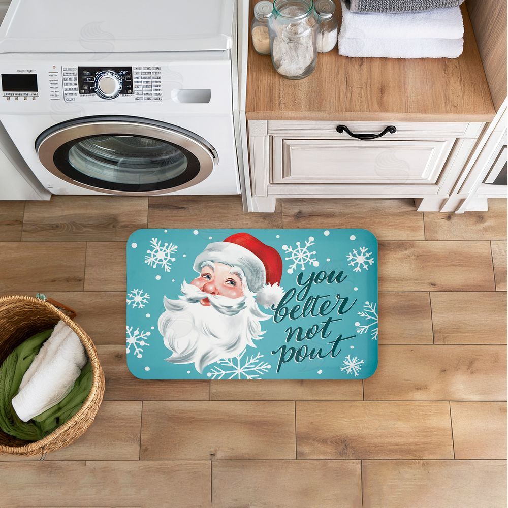 Caverly Smith Better Not Pout Antique Santa Kitchen Floor Mat