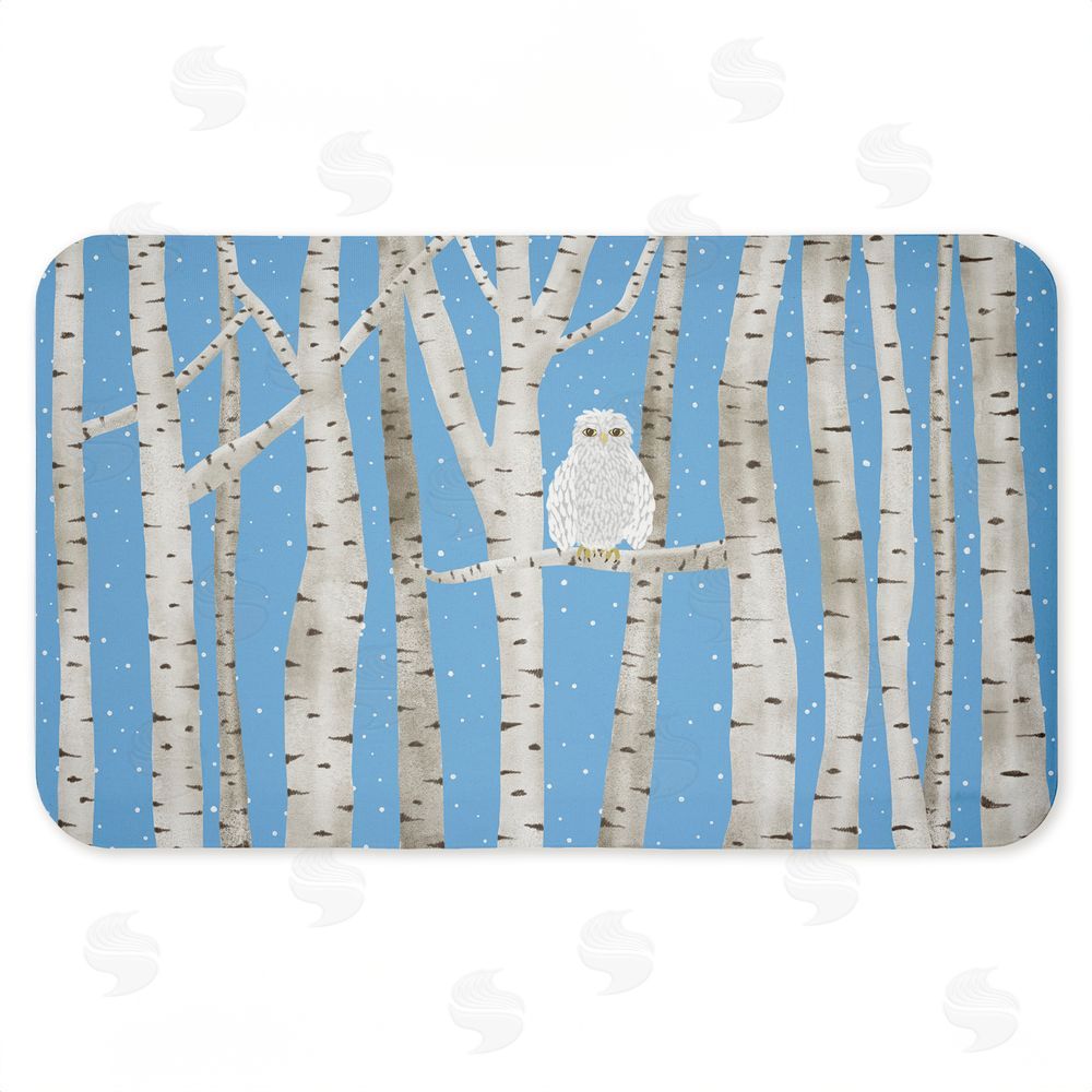 Darlene Seale Winter Birches & Owl Kitchen Floor Mat