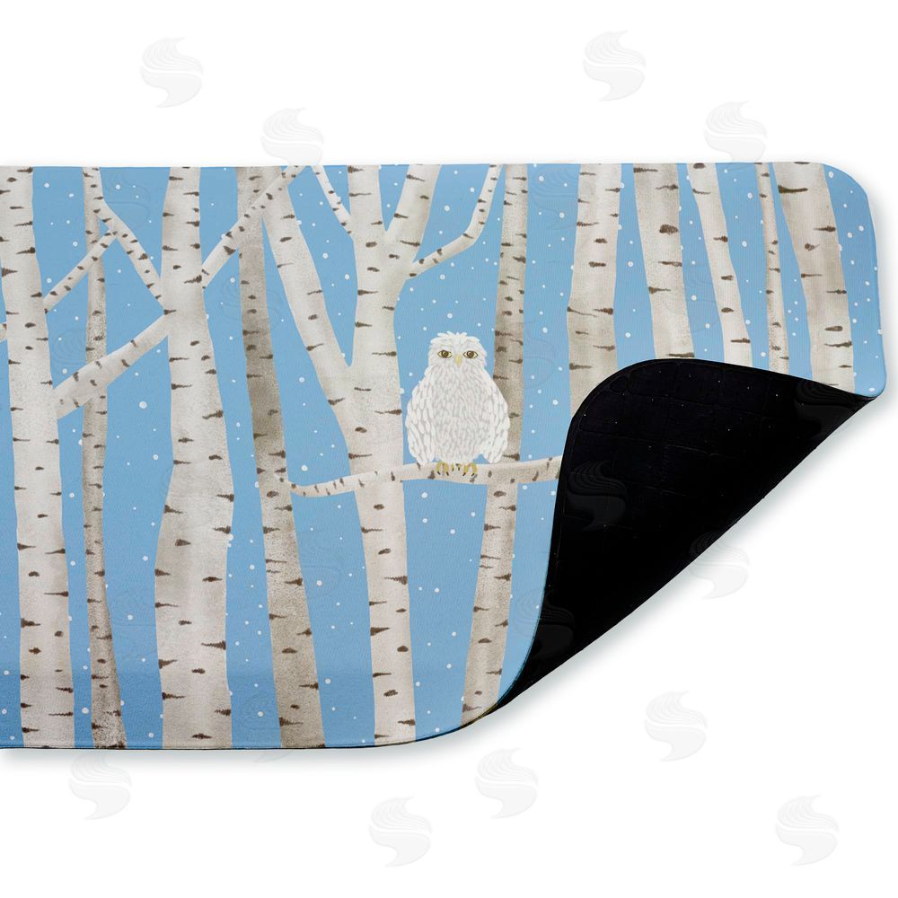 Darlene Seale Winter Birches & Owl Kitchen Floor Mat