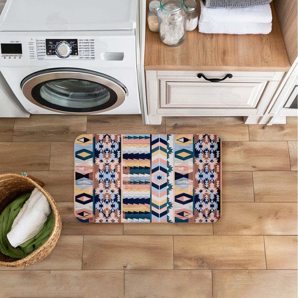 Jennifer Ellory Subtle Boho Geometrics Kitchen Floor Mat