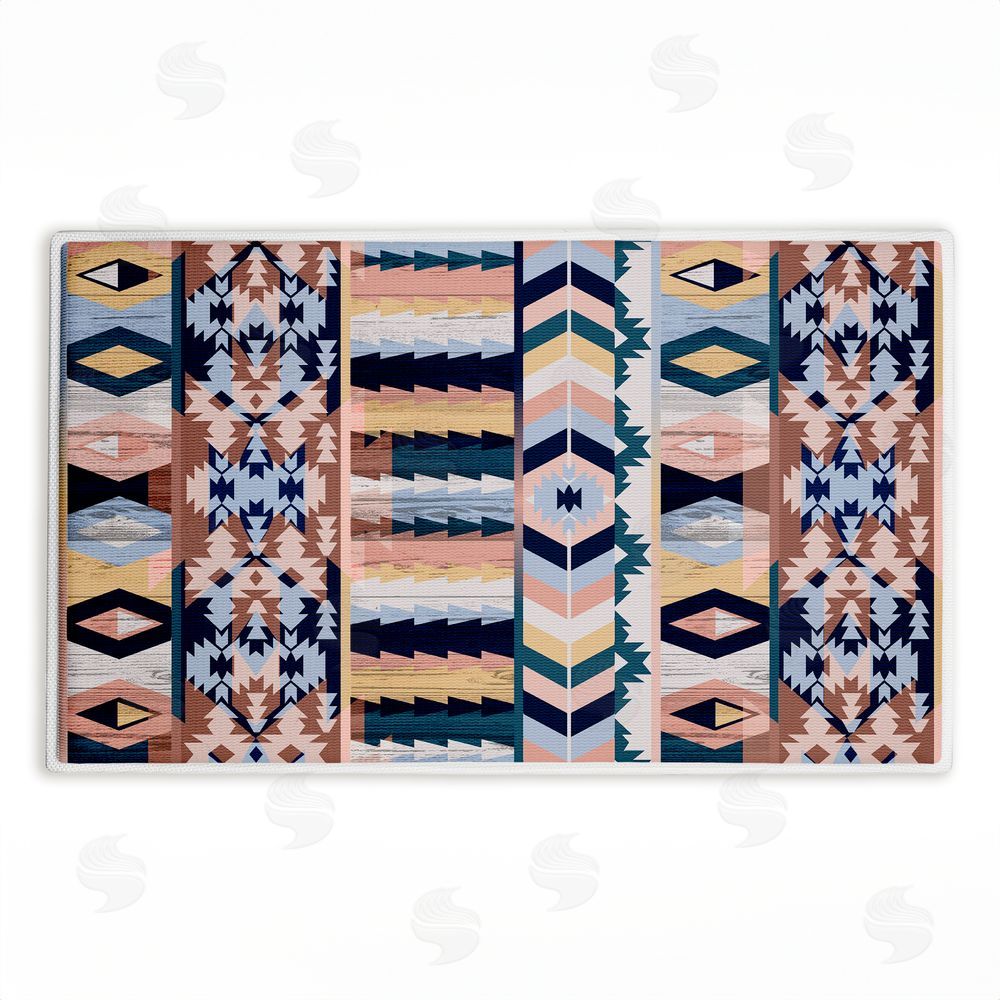 Jennifer Ellory Subtle Boho Geometrics Plush Bathroom Floor Mat