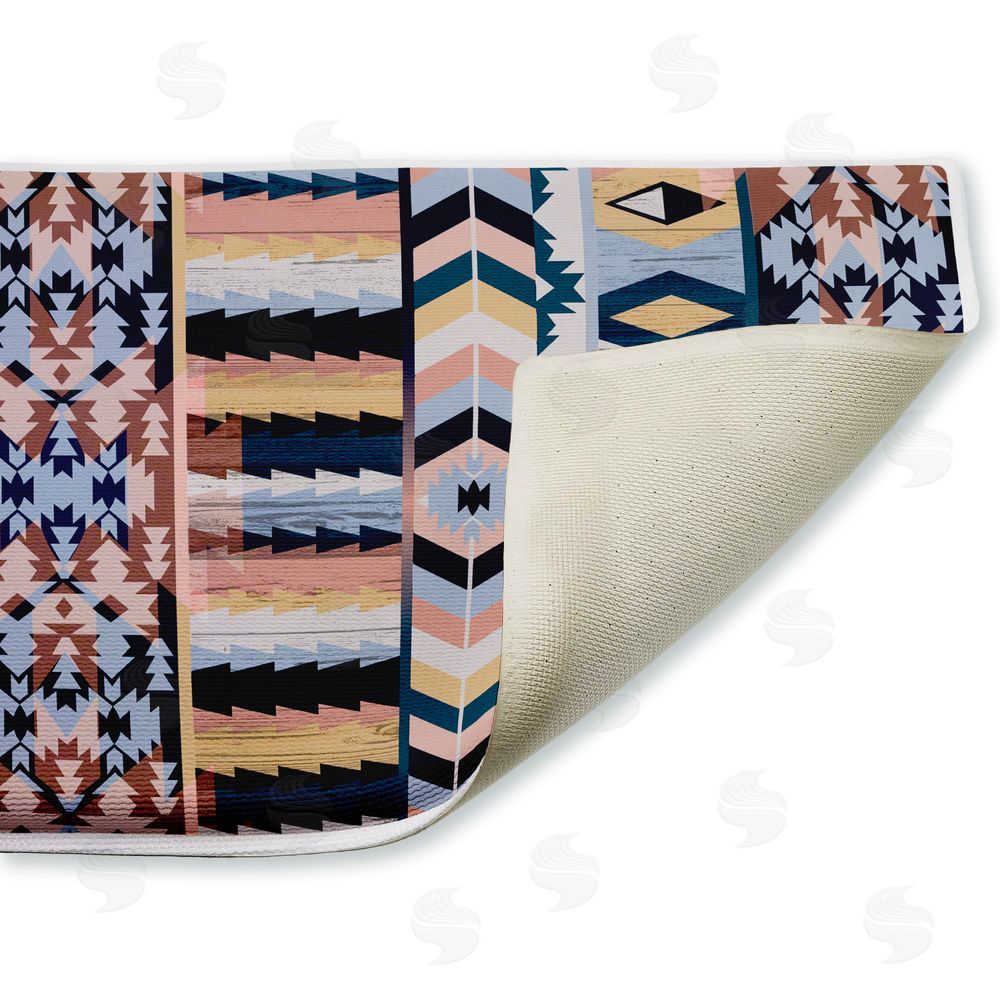 Jennifer Ellory Subtle Boho Geometrics Plush Bathroom Floor Mat