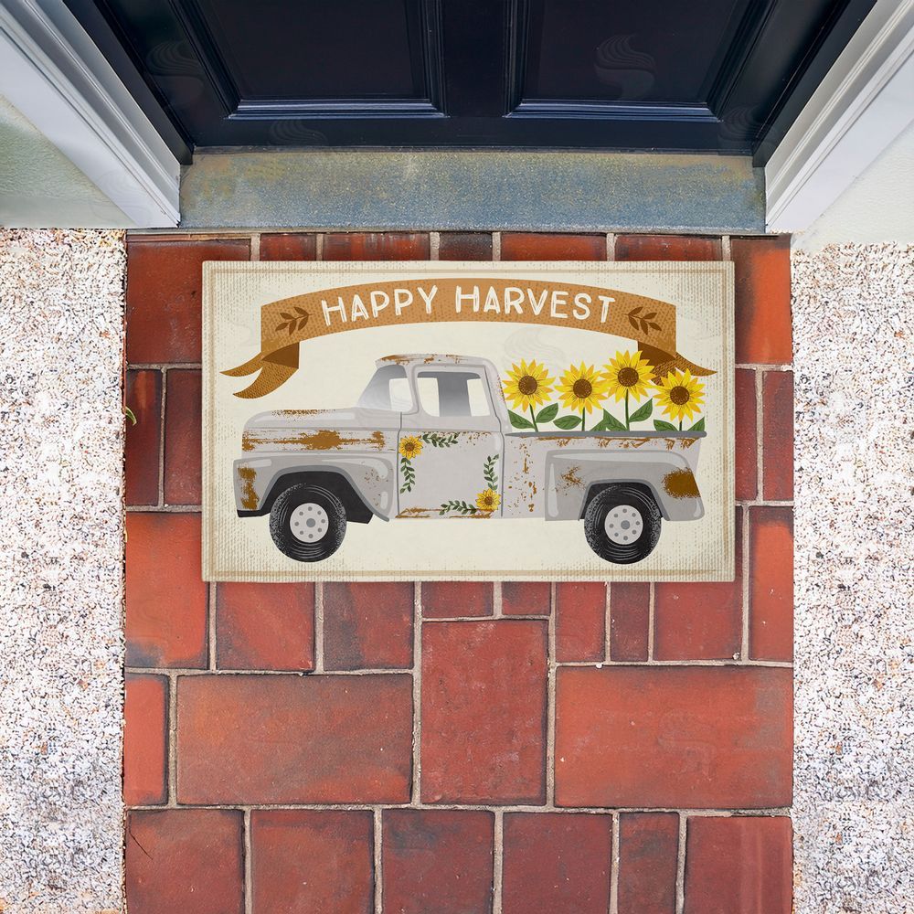 Arrolynn Weiderhold Happy Harvest Fall Truck Unwoven Outdoor Door Mat