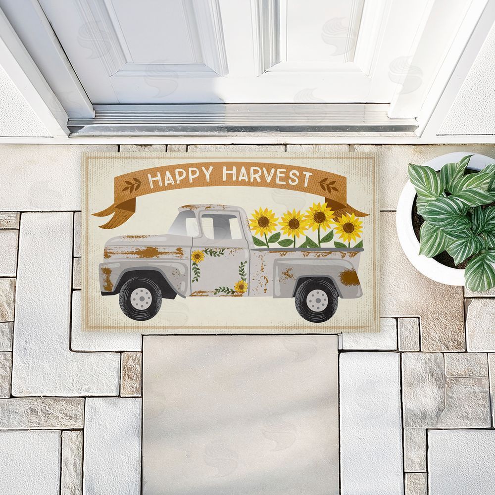 Arrolynn Weiderhold Happy Harvest Fall Truck Unwoven Outdoor Door Mat