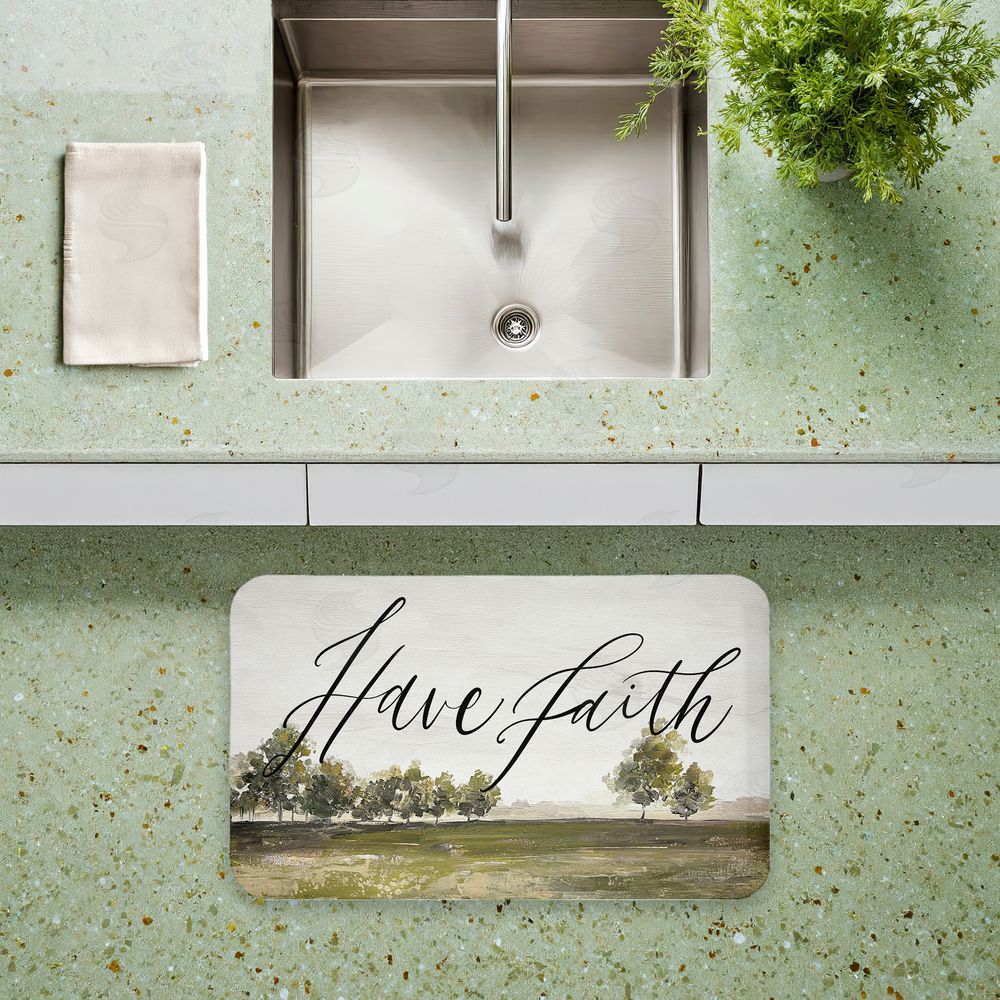 Caverly Smith Have Faith Country Landscape Kitchen Floor Mat