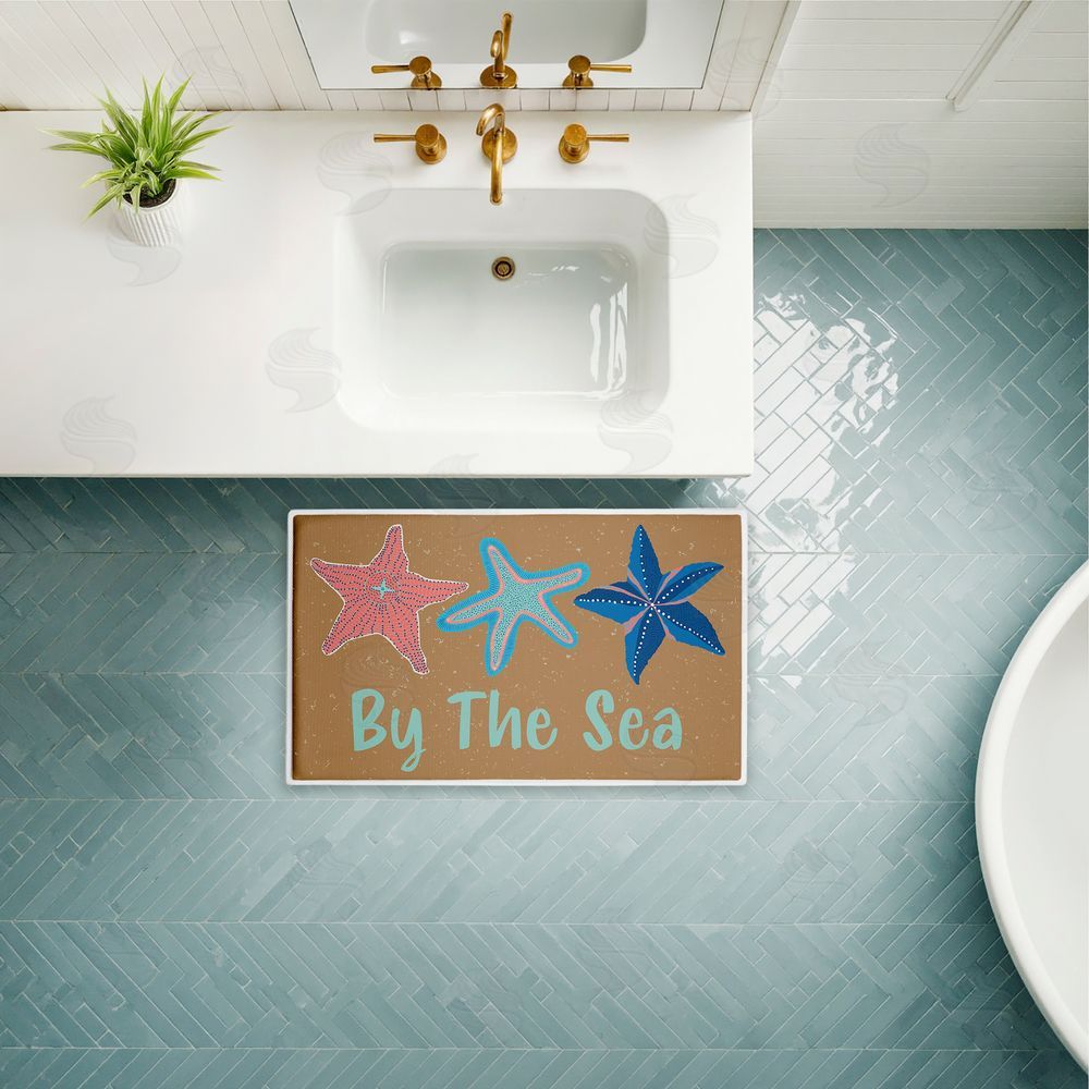 Darlene Seale By The Sea Starfish Plush Bathroom Floor Mat