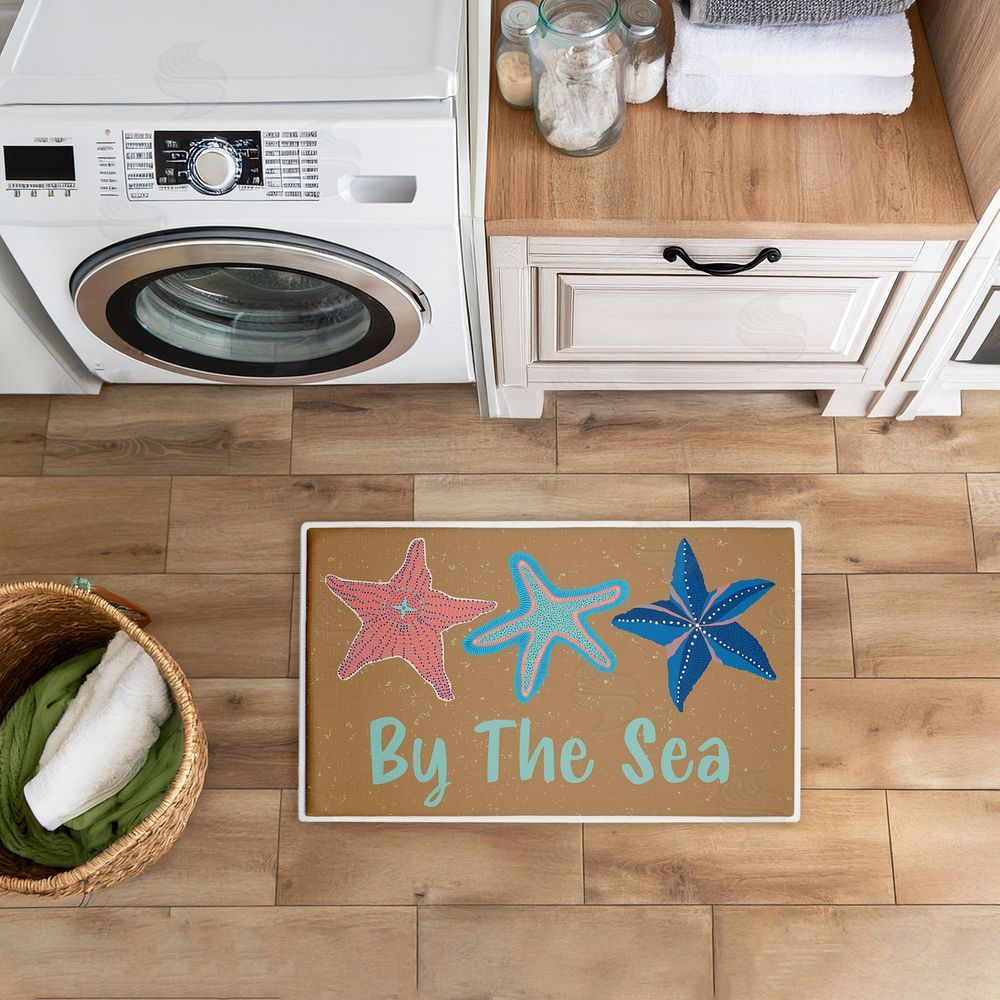 Darlene Seale By The Sea Starfish Plush Bathroom Floor Mat