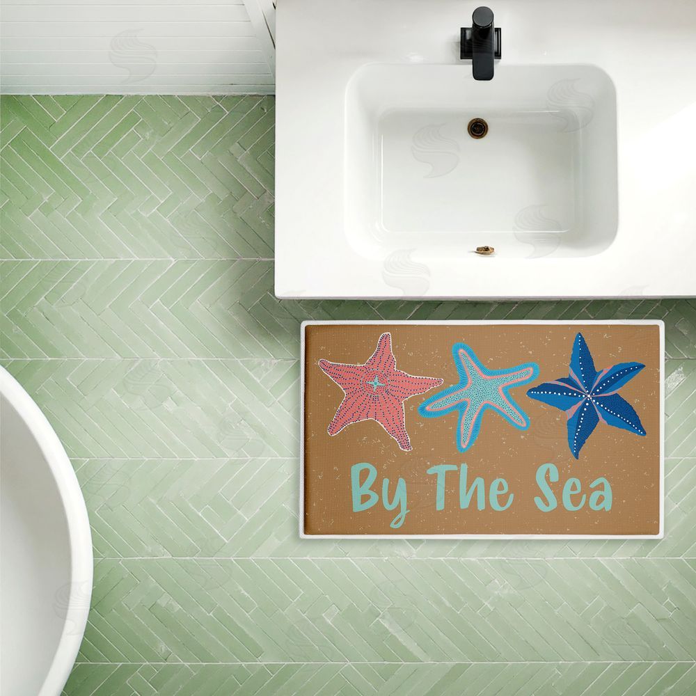 Darlene Seale By The Sea Starfish Plush Bathroom Floor Mat