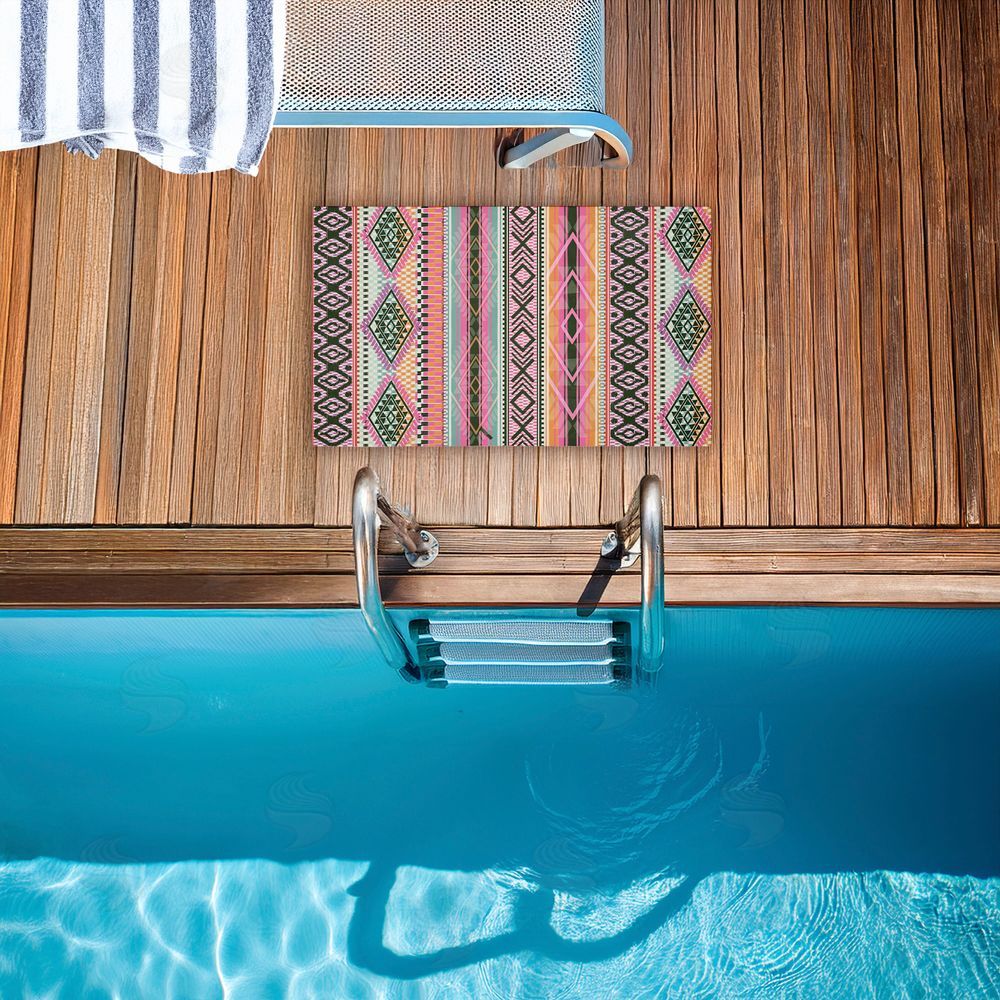 Jennifer Ellory Boho Geometric Stripes Unwoven Outdoor Door Mat