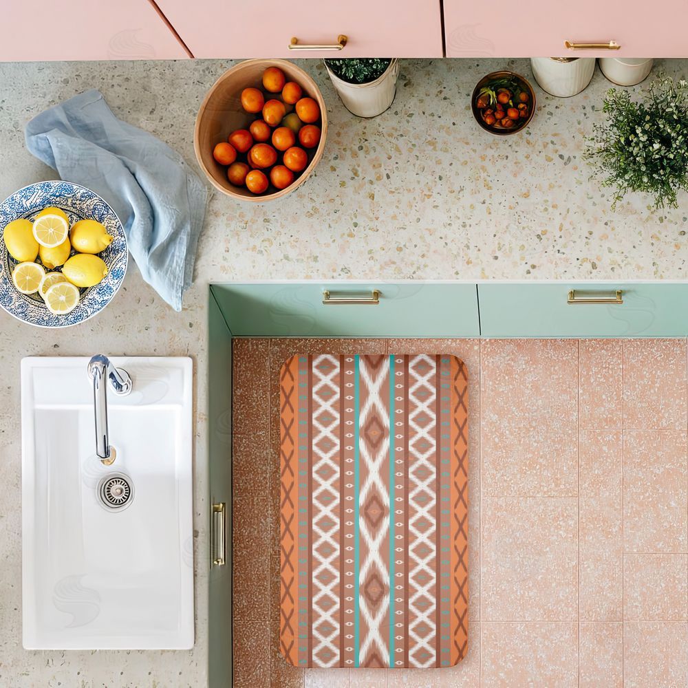Angela Nickeas Earthy Boho Pattern Kitchen Floor Mat