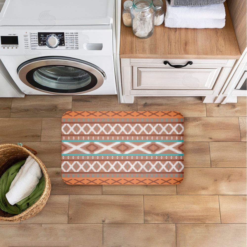 Angela Nickeas Earthy Boho Pattern Kitchen Floor Mat