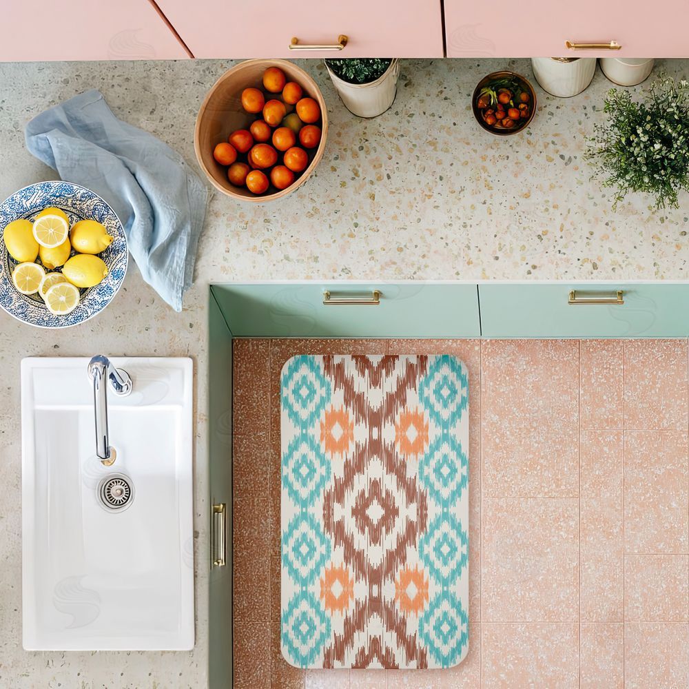Angela Nickeas Boho Aztec Pattern Kitchen Floor Mat