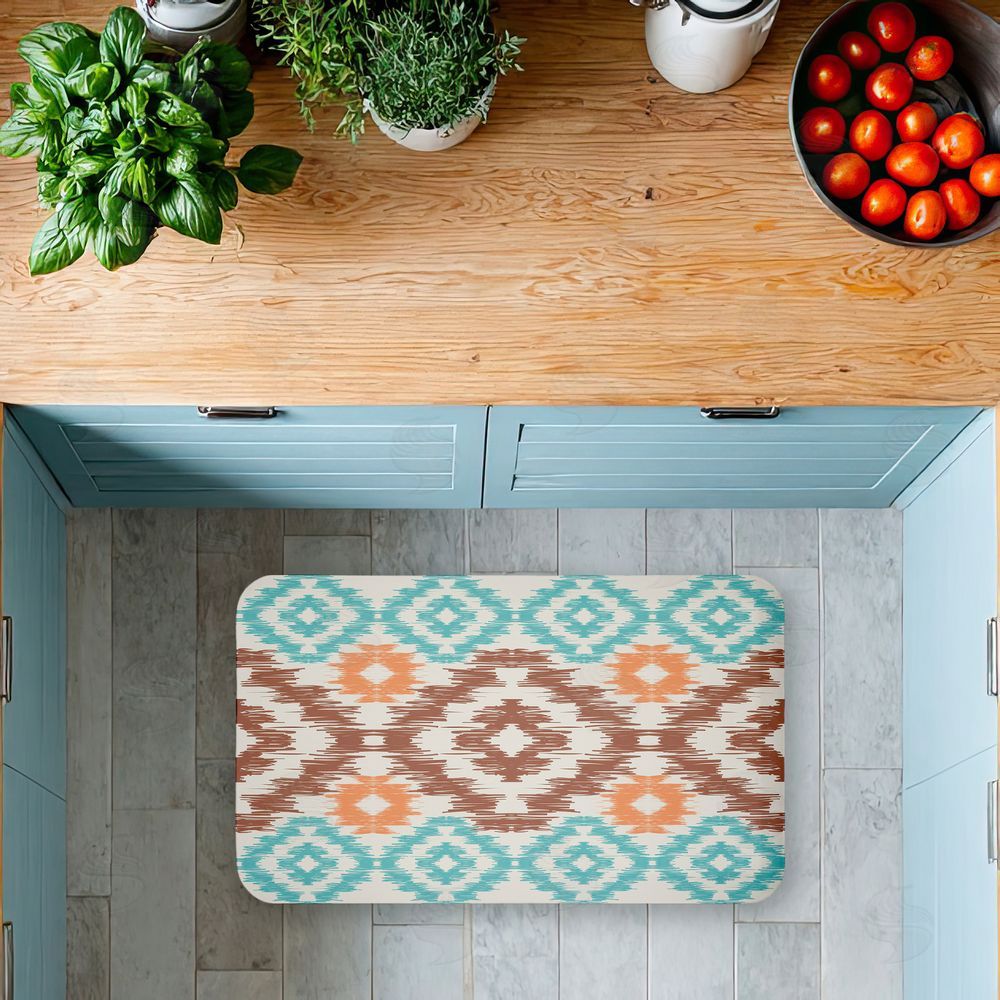 Angela Nickeas Boho Aztec Pattern Kitchen Floor Mat