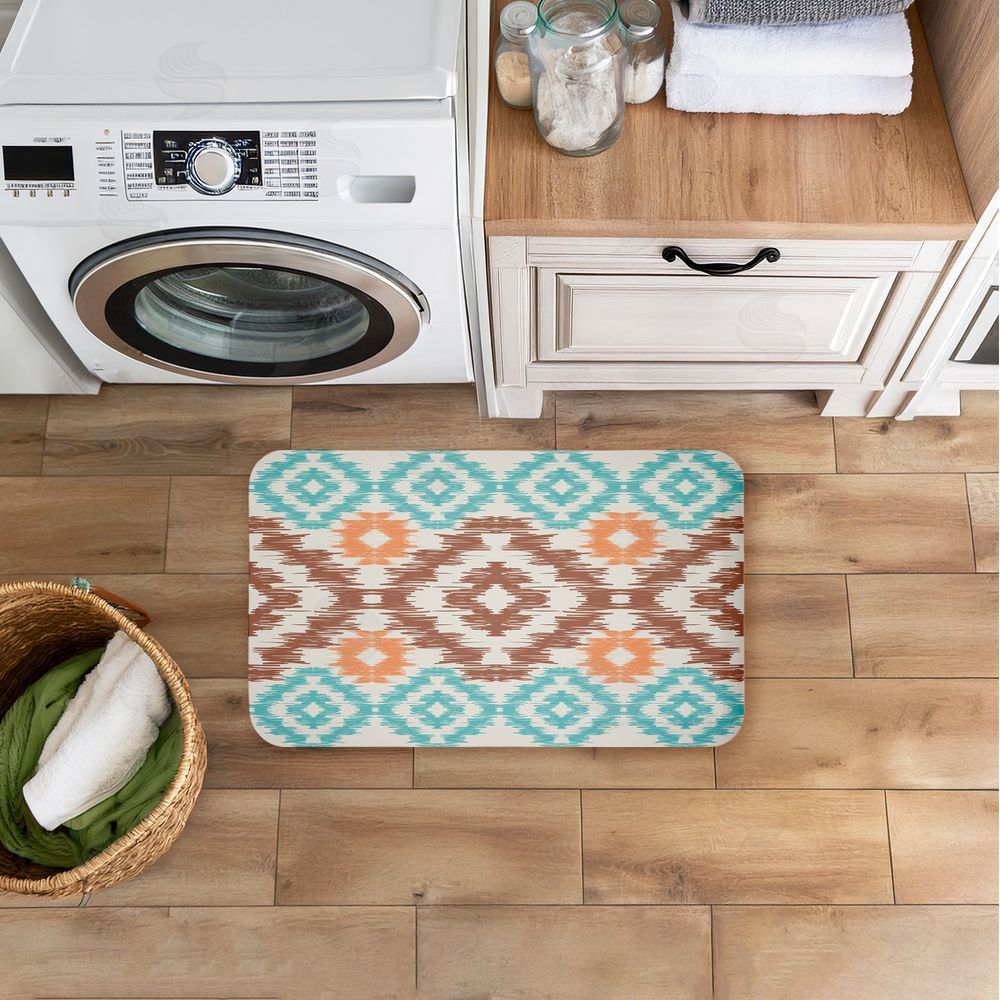 Angela Nickeas Boho Aztec Pattern Kitchen Floor Mat
