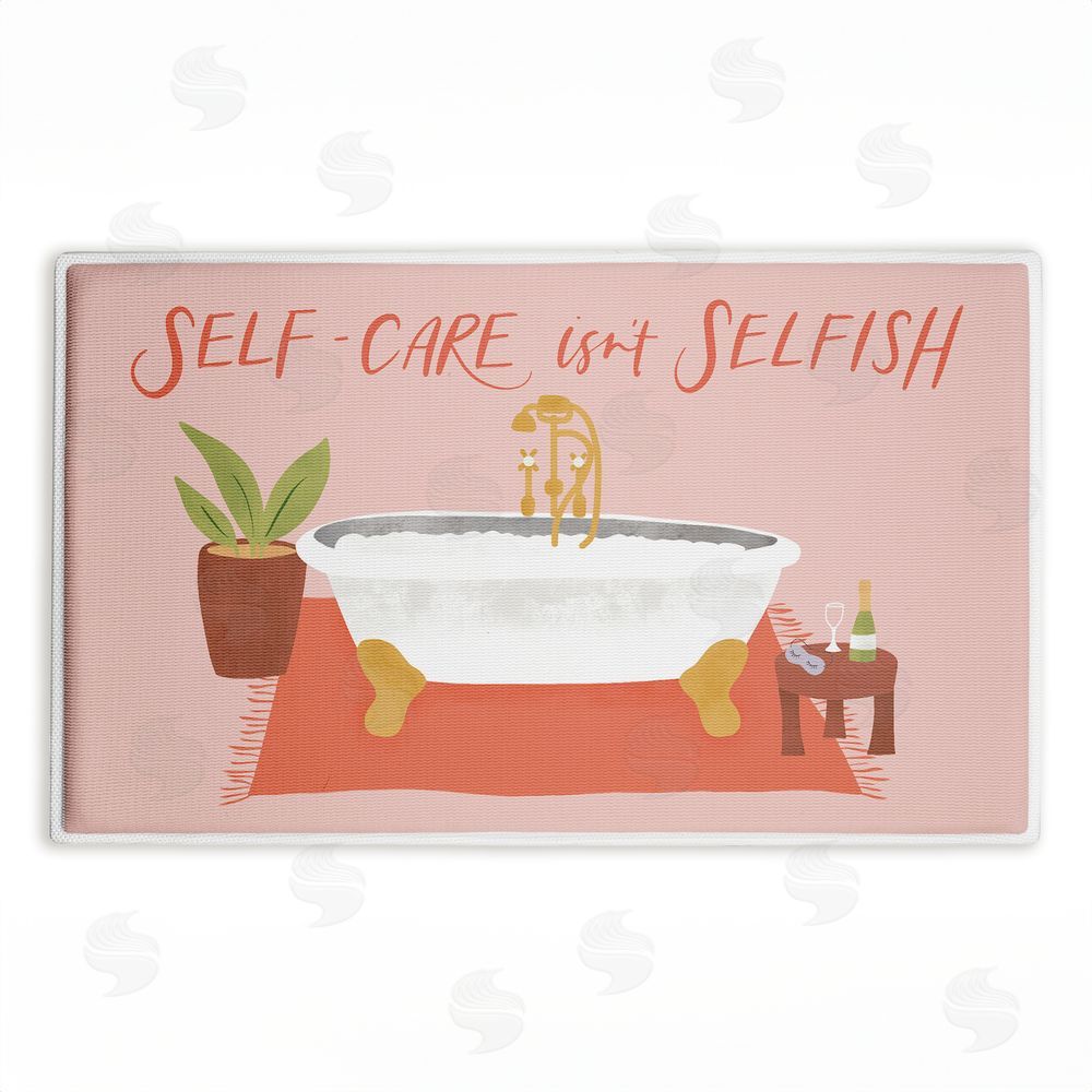 Amanda Houston Self Care Isn't Selfish Plush Bathroom Floor Mat