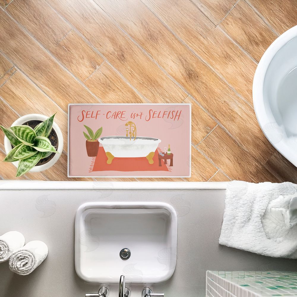 Amanda Houston Self Care Isn't Selfish Plush Bathroom Floor Mat