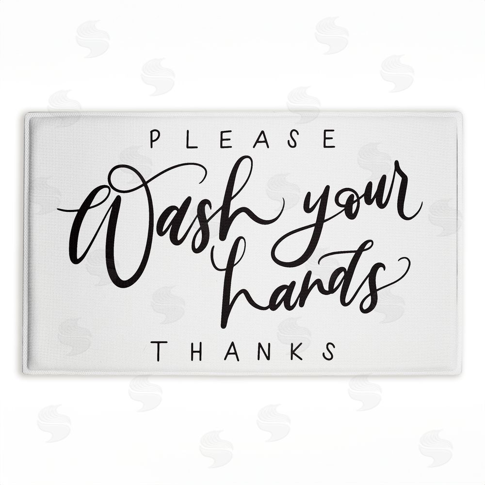 Amanda Houston Please Wash Hands Thanks Plush Bathroom Floor Mat