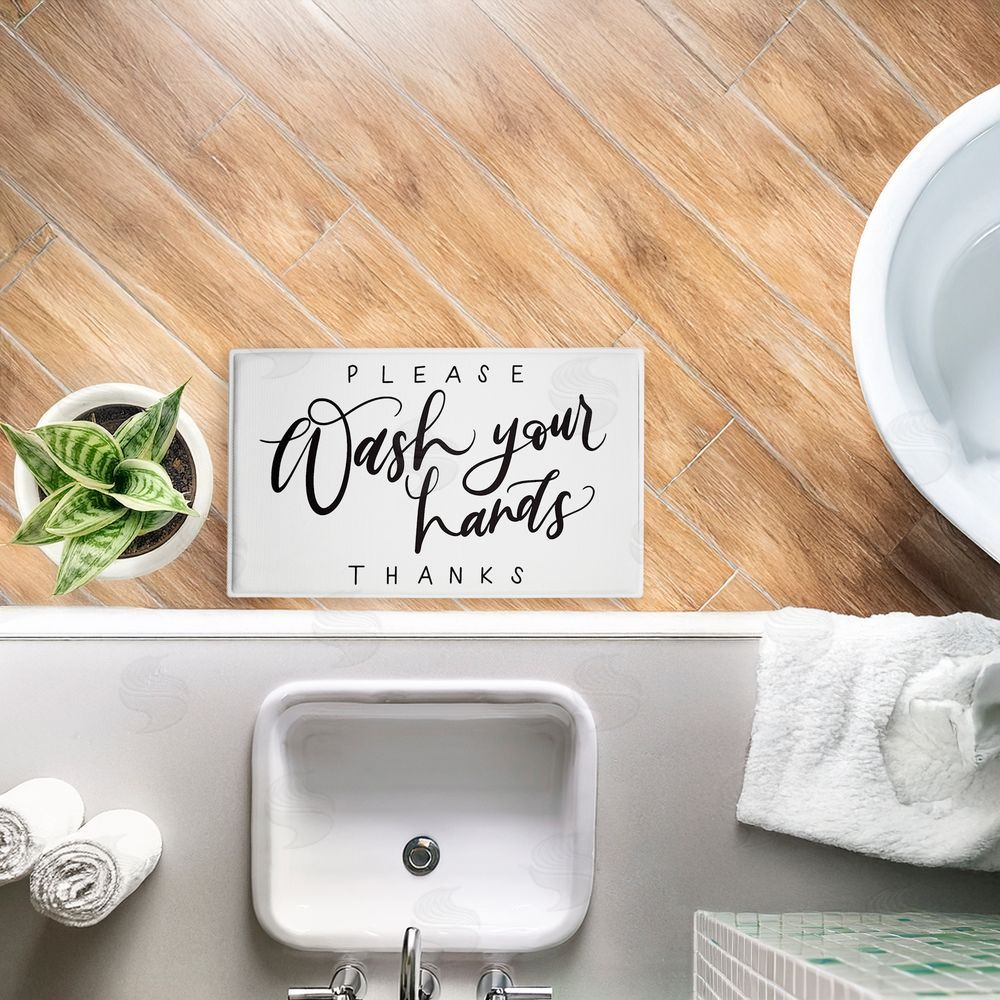 Amanda Houston Please Wash Hands Thanks Plush Bathroom Floor Mat