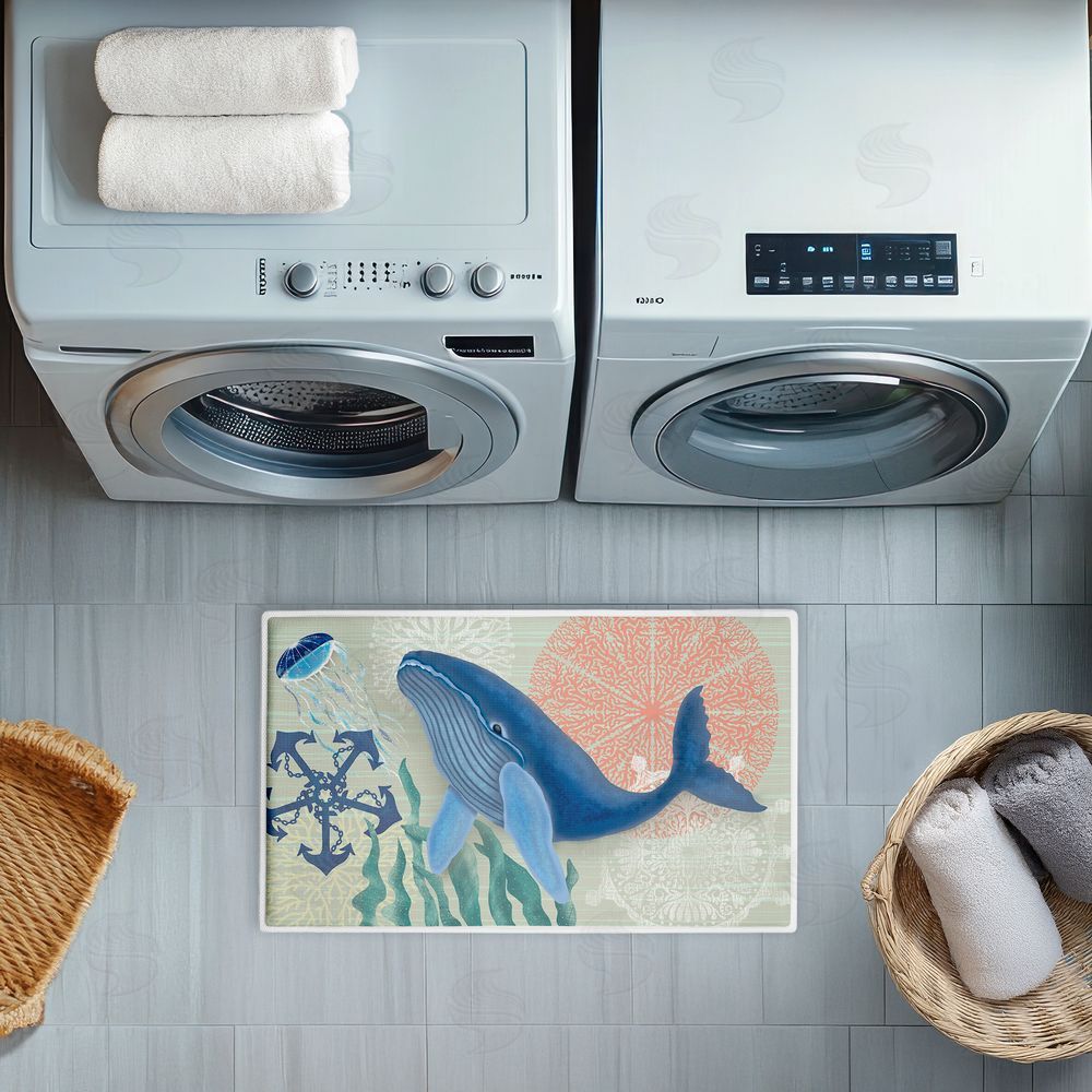 Darlene Seale Sealife Classic Whale Plush Bathroom Floor Mat