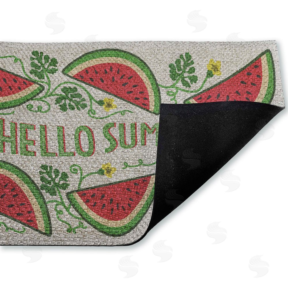 Darlene Seale Hello Summer Watermelon Outdoor Faux Sisal Door Mat