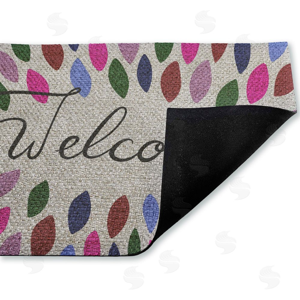 Caroline Alfreds Jewel Tones Patterned Welcome Outdoor Faux Sisal Door Mat