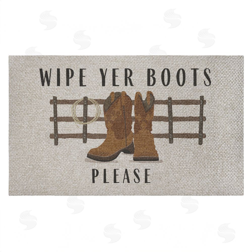 Darlene Seale Wipe Yer Boots Please Outdoor Faux Sisal Door Mat