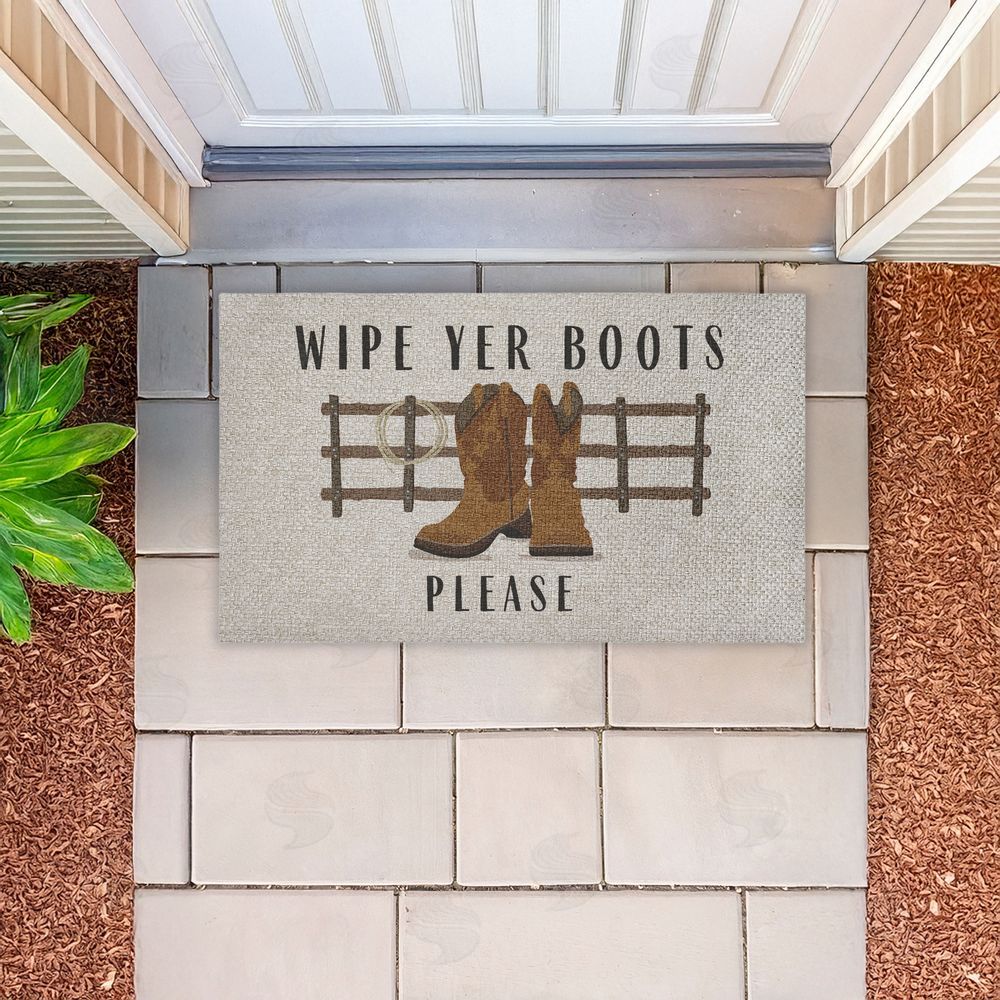 Darlene Seale Wipe Yer Boots Please Outdoor Faux Sisal Door Mat