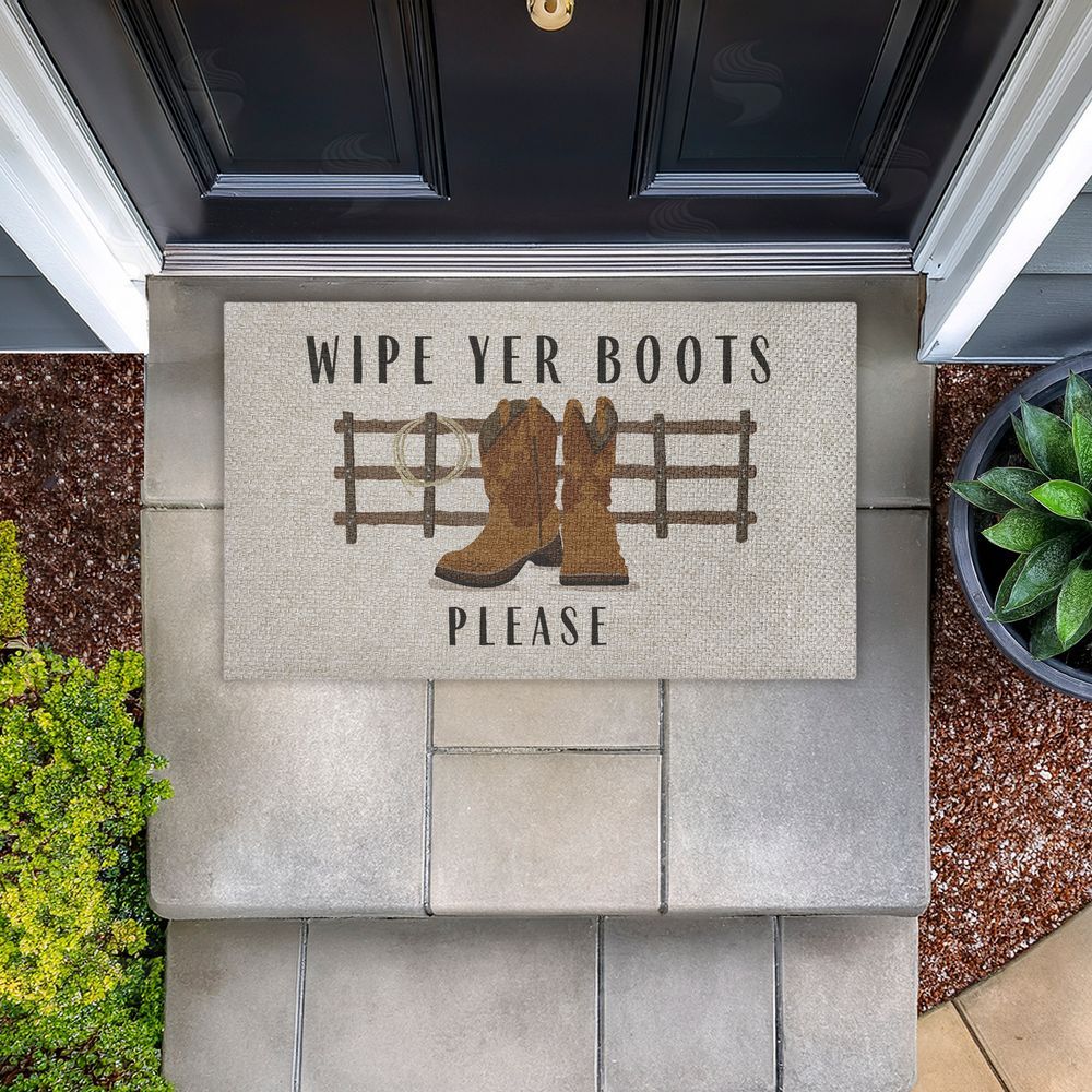 Darlene Seale Wipe Yer Boots Please Outdoor Faux Sisal Door Mat