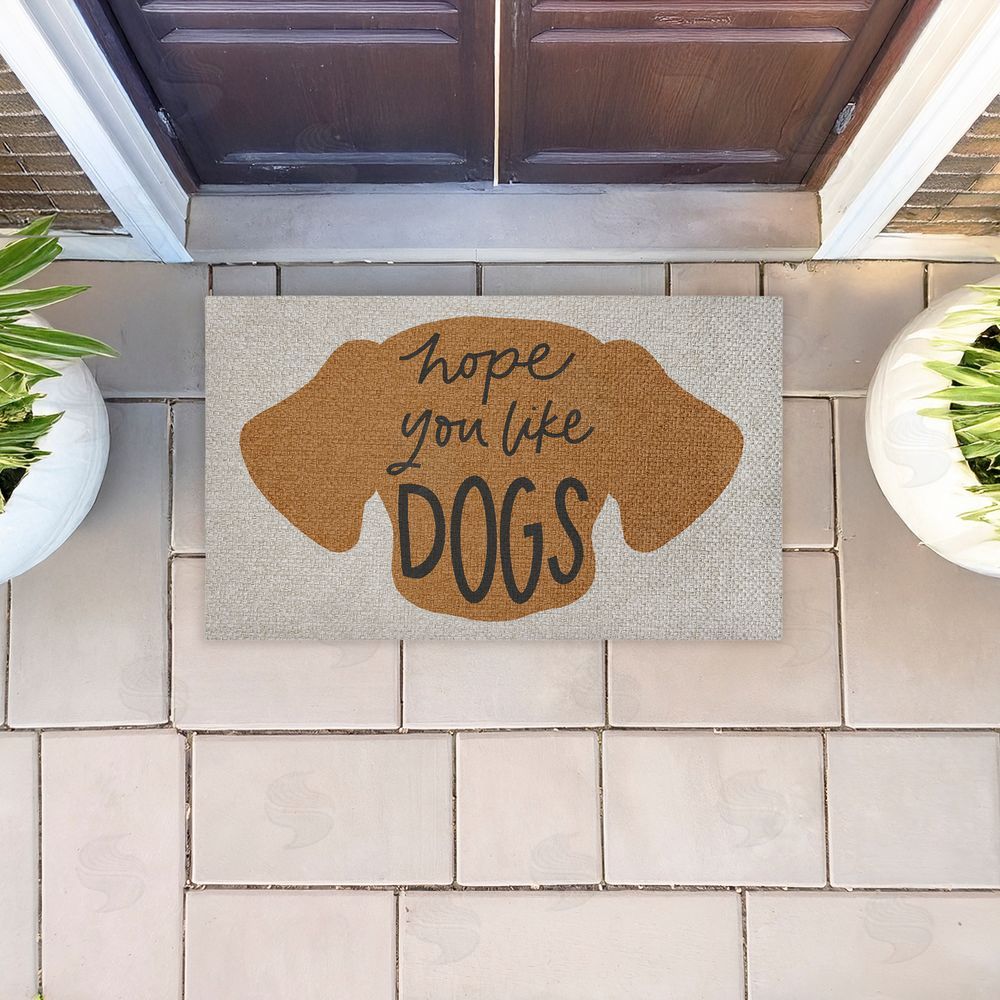 Amanda Houston Hope You Like Dogs Outdoor Faux Sisal Door Mat