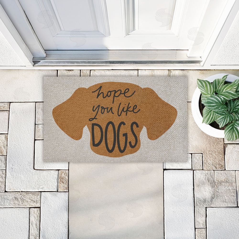 Amanda Houston Hope You Like Dogs Outdoor Faux Sisal Door Mat