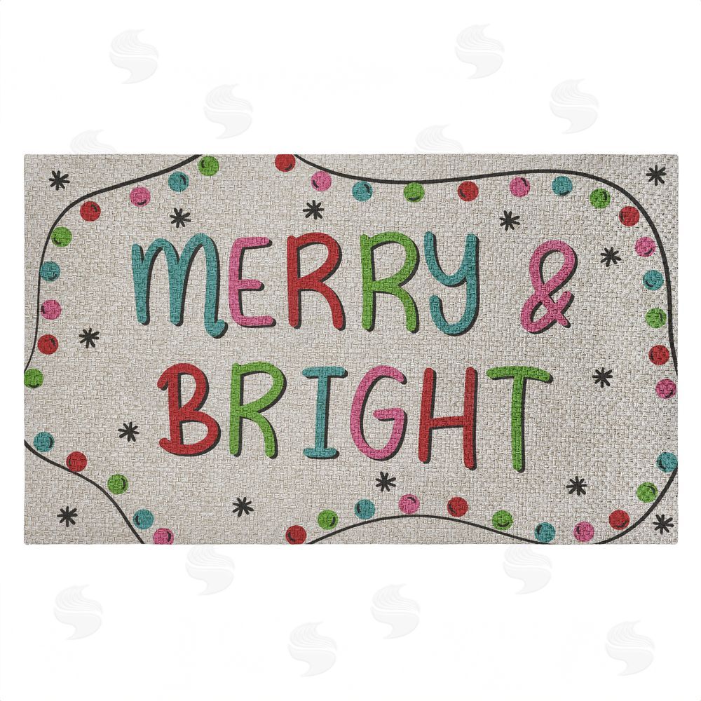 Emily Cromwell Merry & Bright Ornament Border Outdoor Faux Sisal Door Mat