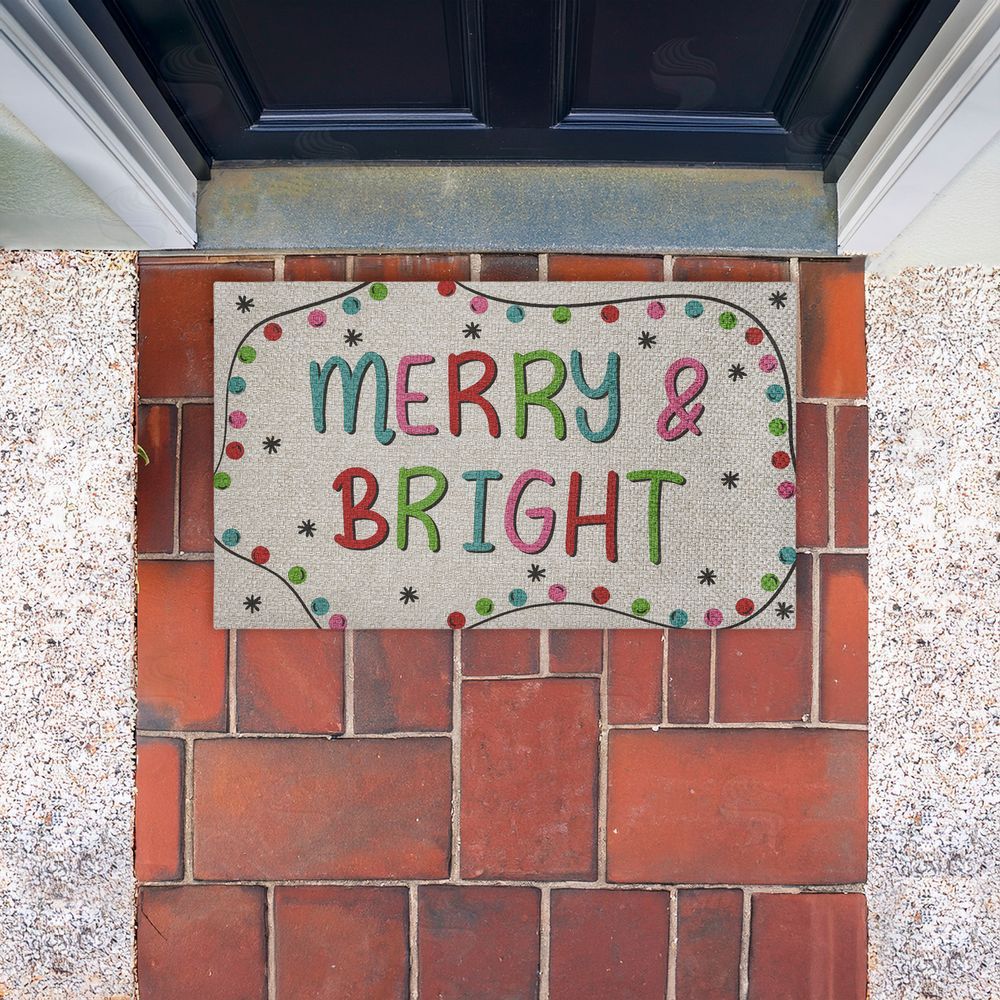 Emily Cromwell Merry & Bright Ornament Border Outdoor Faux Sisal Door Mat